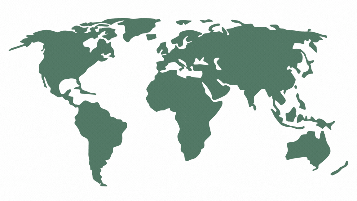 grene wis verdenskort med globale afdelinger og lokationer